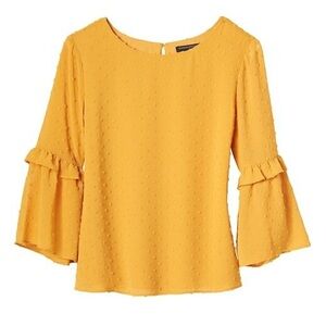 Banana Republic Mustard Bell Sleeve Blouse